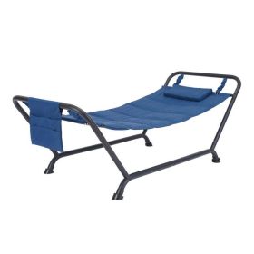 Hammock with Stand and Pillow, Outdoor, Polyester, Multicolor, Assembled Length 90.55 Inches