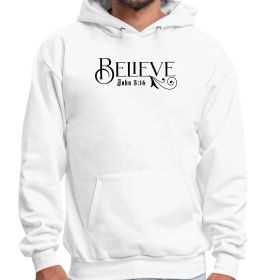 Believe John 3:16 Black Illustration Graphic Hoodie